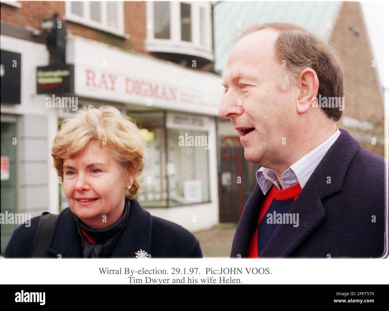 Tim Dwyer and wife Helen two lifetime  Tories who will vote Labour at the Wirral By Election Stock Photo