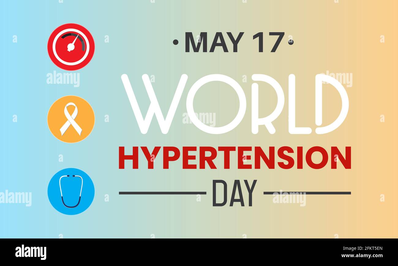 World Hypertension Day Health Prevention and awareness Vector Concept celebrated annually on the 17th May. Hypertension Day Awareness Template. Stock Vector