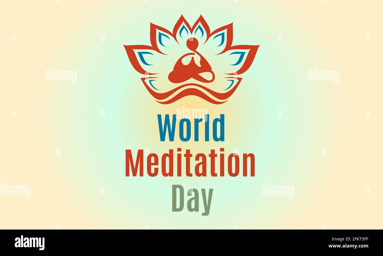 World Meditation Day Health Prevention and awareness Vector Concept. Banner, Poster World Meditation Day Awareness Campaign Template. Stock Vector