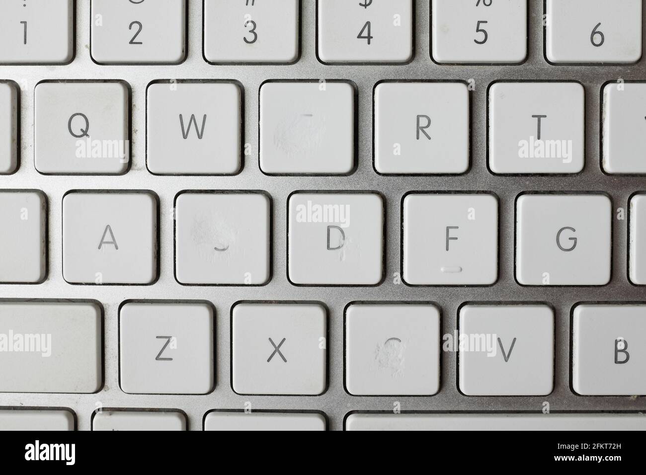 An old computer keyboard with some of the letters worn away by constant  typing Stock Photo - Alamy