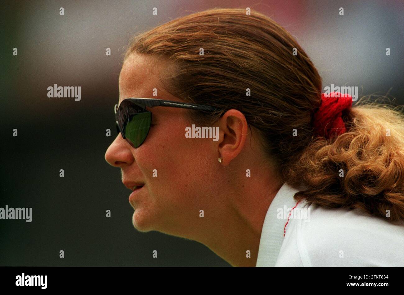 Pam Shriver in action at Wimbledon Stock Photo