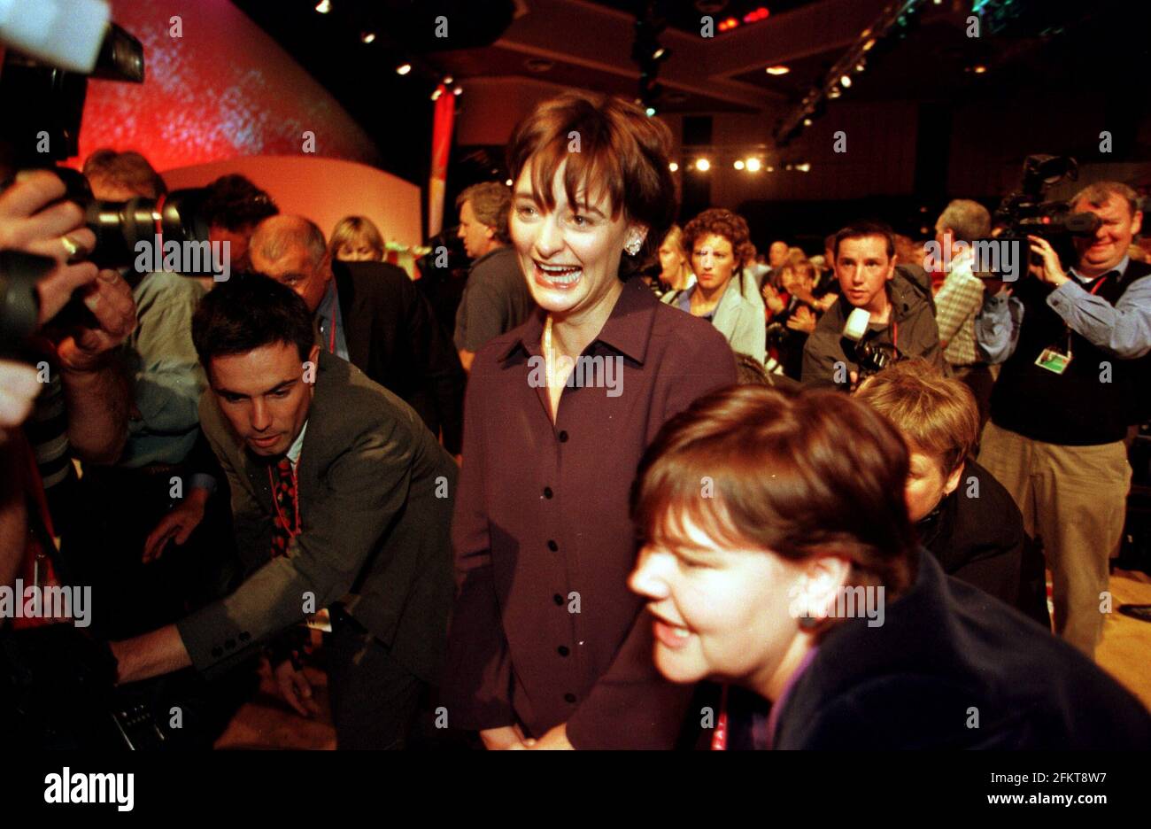 Cherie Blair leaving the Labour Party Conference 1999. Stock Photo