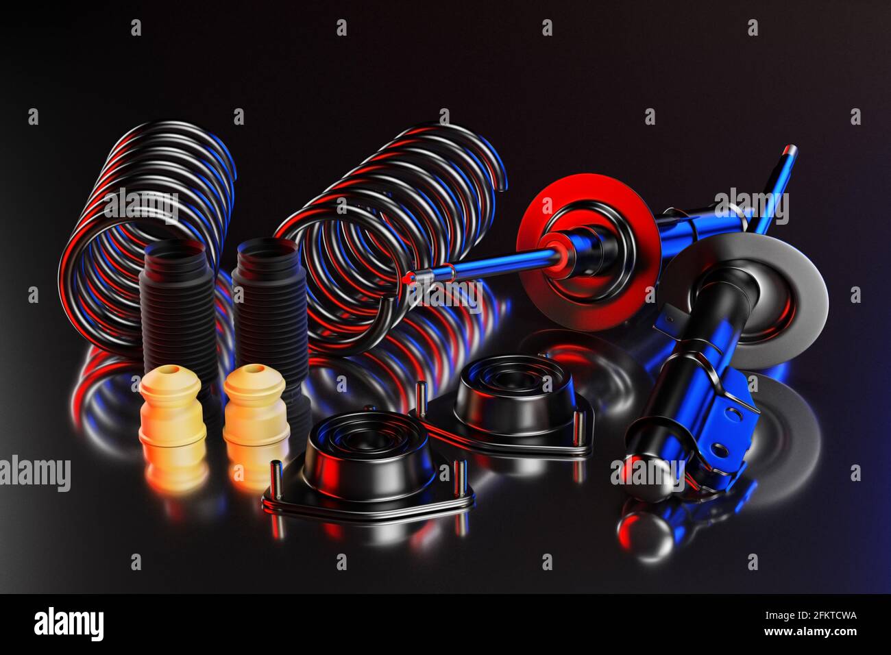 Passenger car Shock Absorber with dust cap, buffer mounting and strut