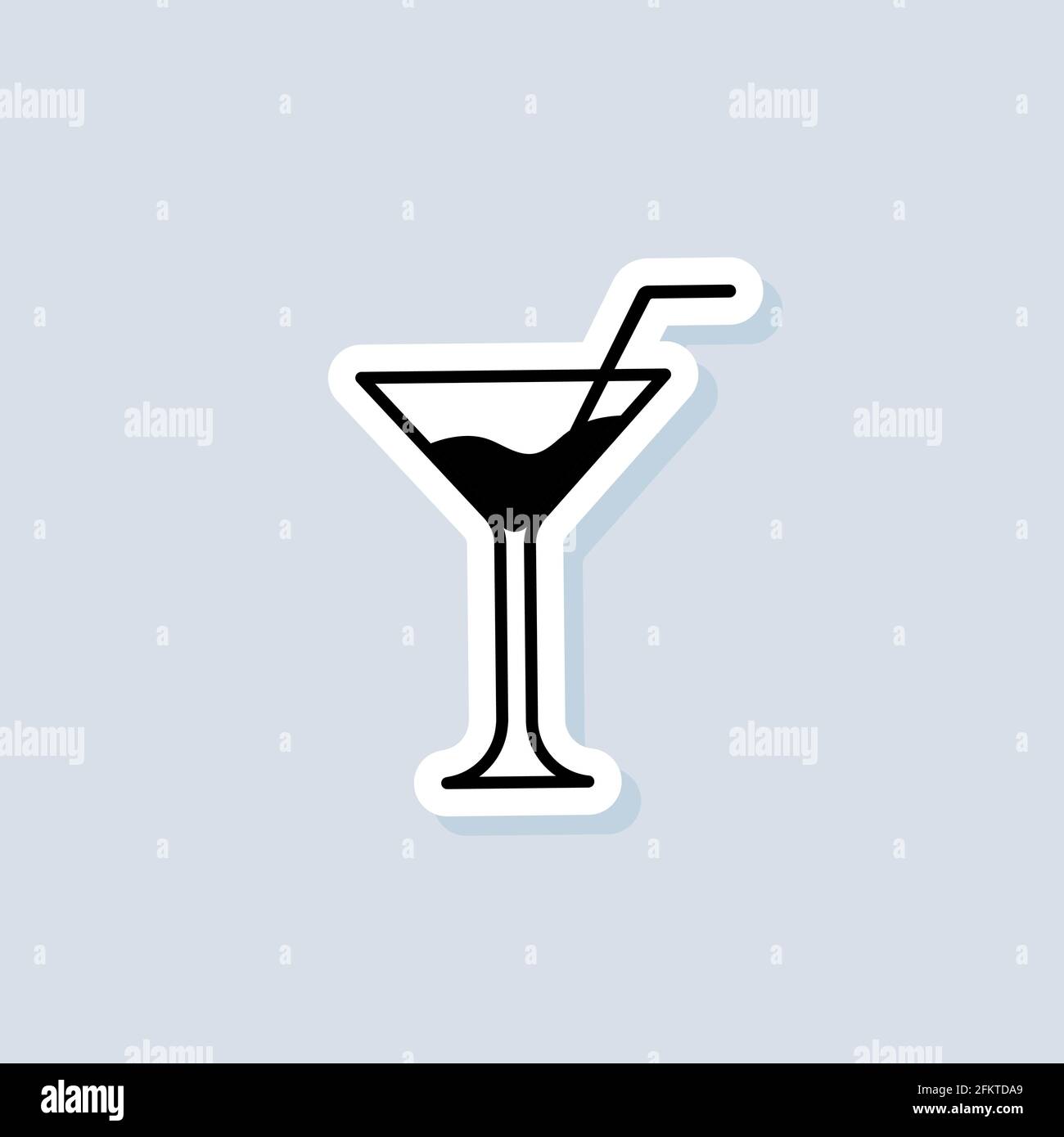 Drink and champagne sticker, logo, icon. Vector. Alcoholic cocktails.  Cocktail icon. Vector on isolated background. EPS 10 Stock Vector Image &  Art - Alamy