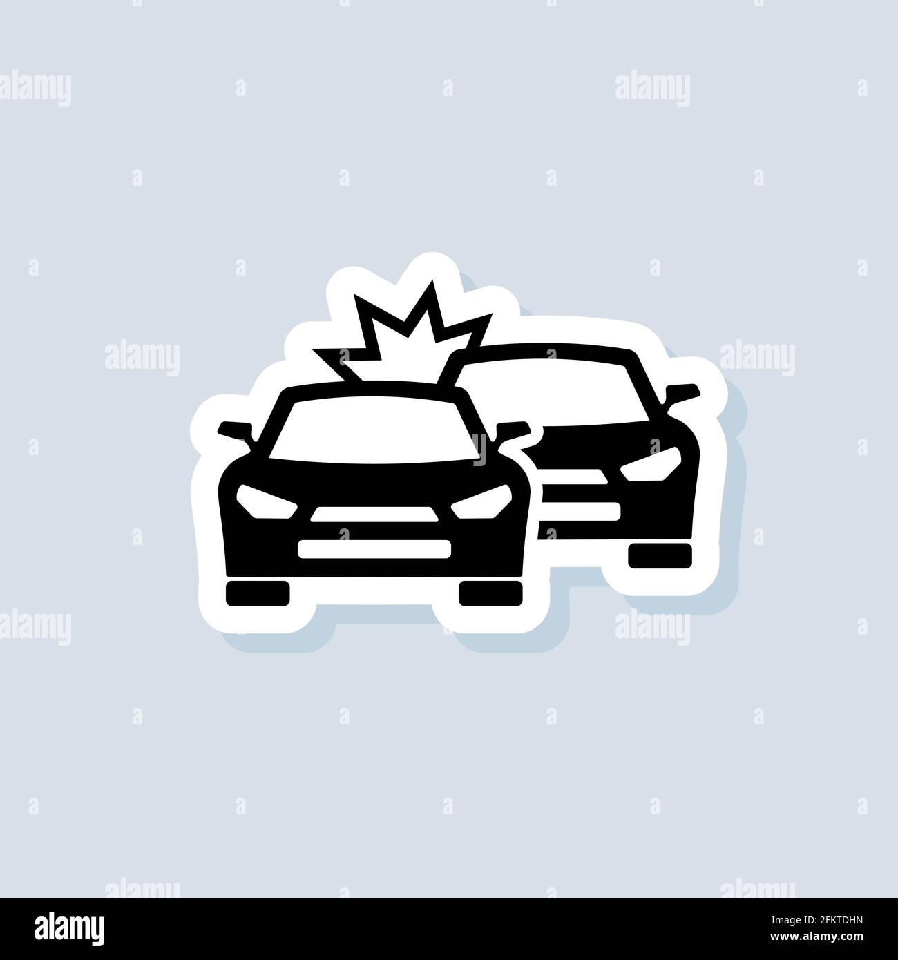 Car crash sticker, logo, icon. Vector. Accident automobile logo. Car