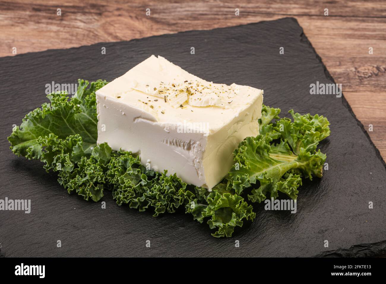 Traditional tasty Greek Feta soft cheese brick Stock Photo Alamy