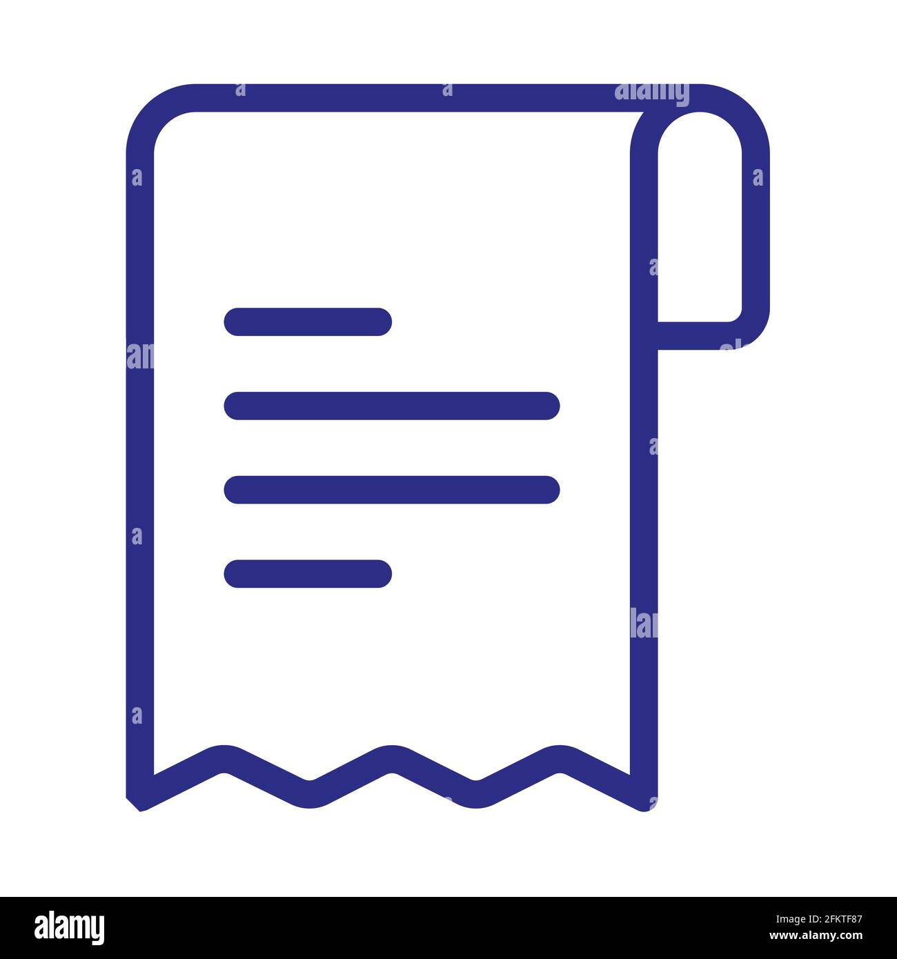 receipt bill invoice payment single isolated icon with outline style ...