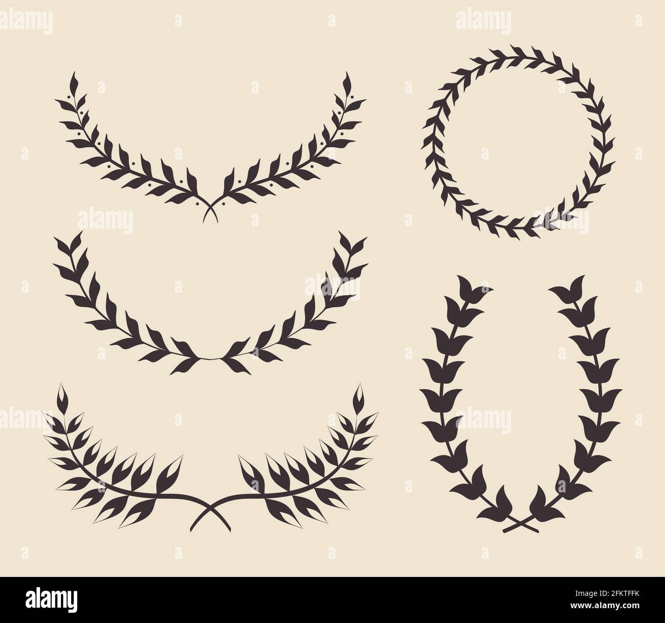 five laurel wreaths Stock Vector Image & Art - Alamy
