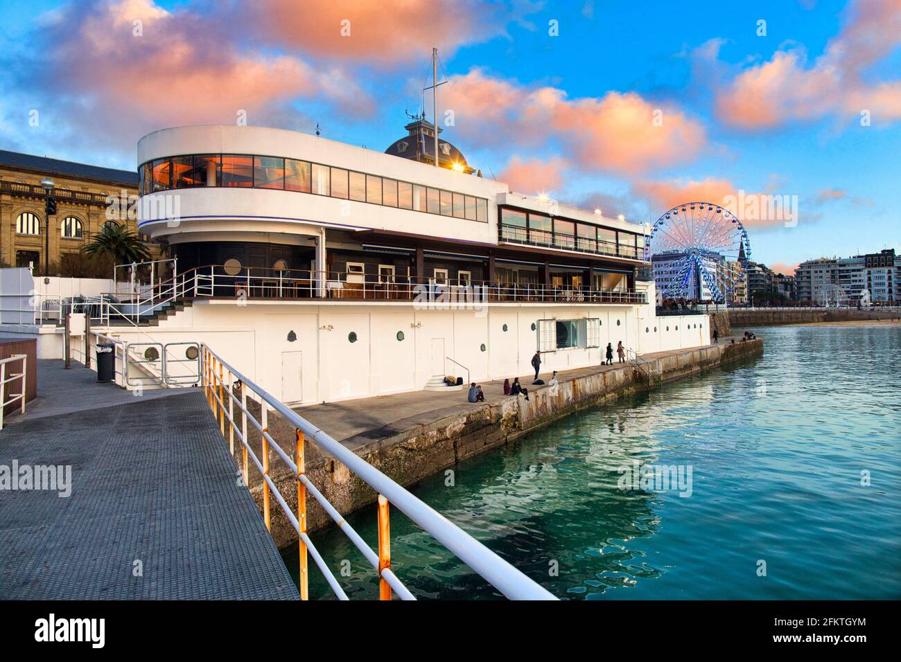 Nautical Club, La Concha Bay, Donostia, San Sebastian, Basque Country, Spain Stock Photo