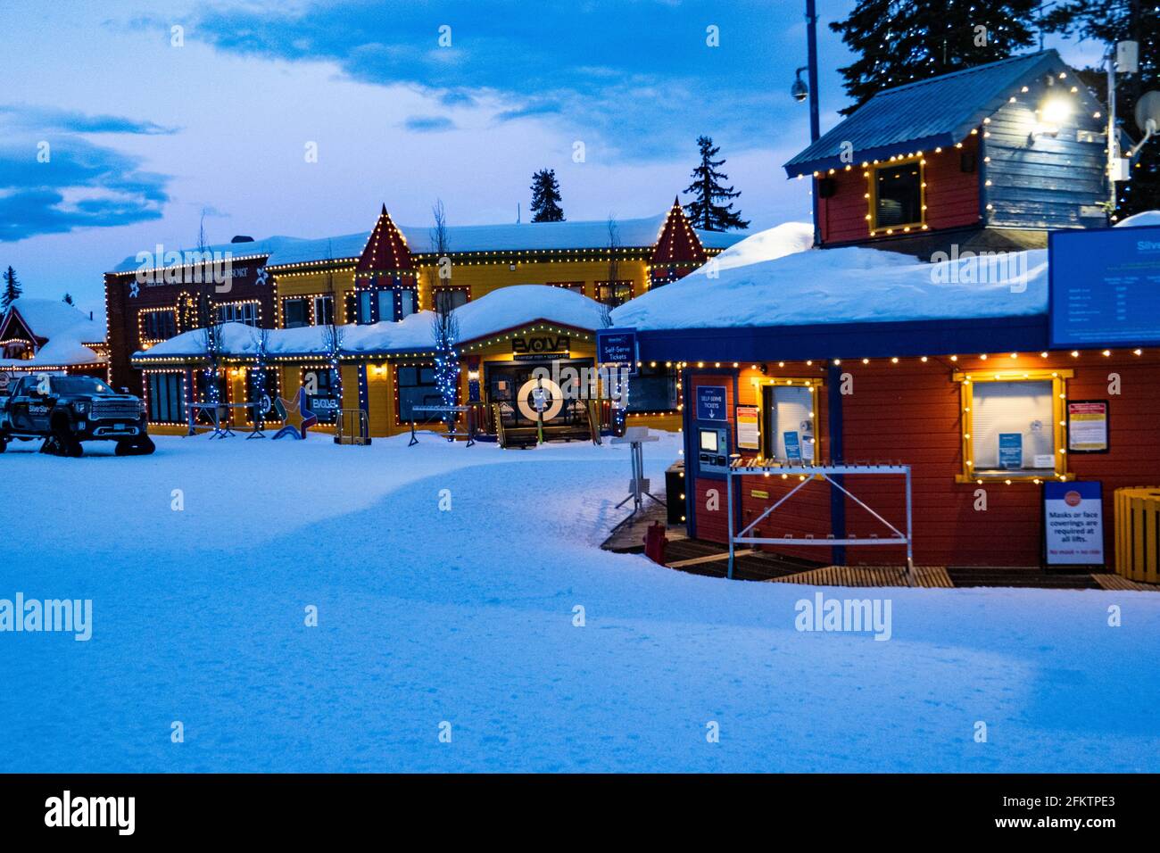 the Village at Silver Star ski resort near Vernon, BC, Canada Stock