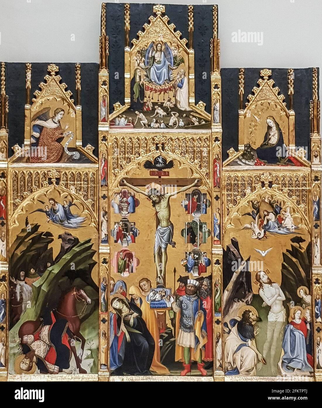 Gherardo Starnina. Documented since 1387 in Florence and died before 1413. Altarpiece of the sacraments, altarpiece by Fray Bonifacio Ferrer. Temper Stock Photo