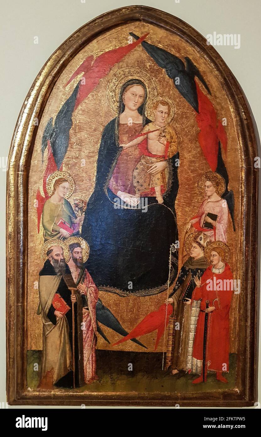 Cenni di Francesco di Ser Cenni. Florence, ca 1350 - 1414. Attributed to- Madonna with Child and saints. oil on canvas Stock Photo