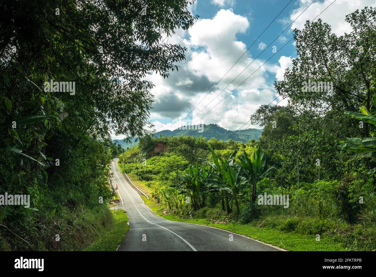 Kampung Semaru road, Padawan, Sarawak, East Malaysia Stock Photo