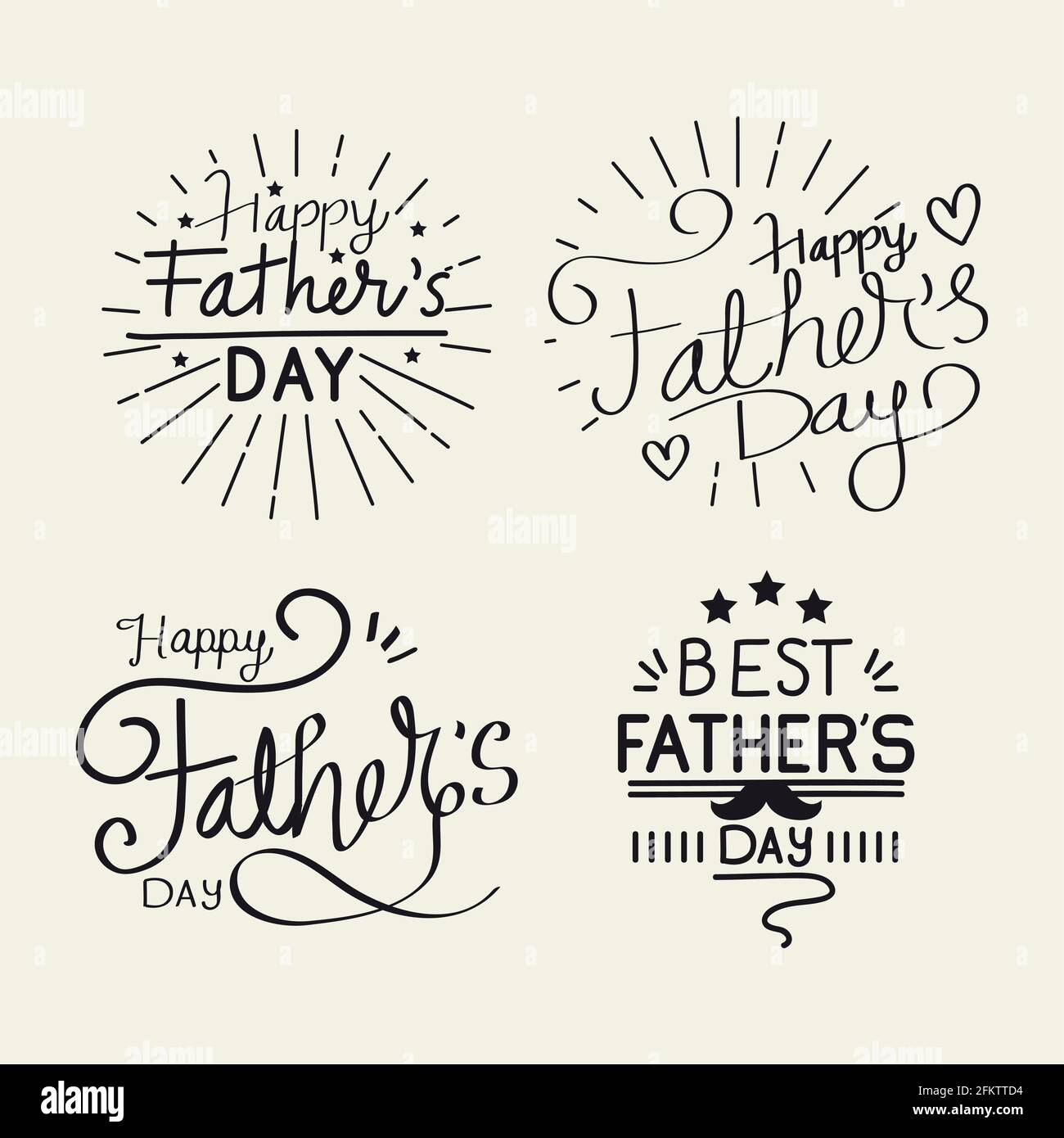 fathers days letterings Stock Vector