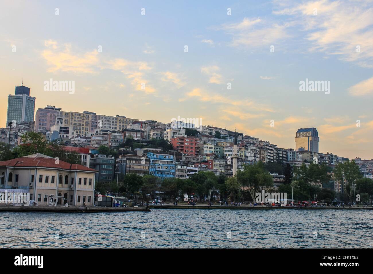 Istanbul, Turkey - May 12, 2013: View of Buildings Overlooking the Sea Stock Photo