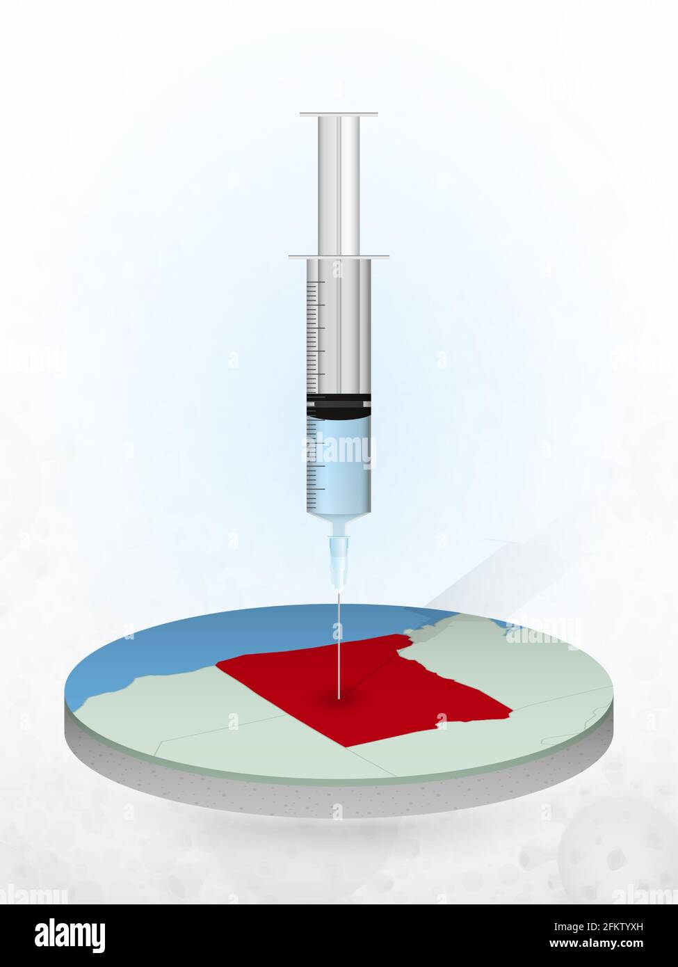 Vaccination of Oregon, injection of a syringe into a map of Oregon ...