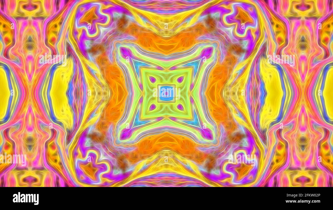 Abstract symmetrical multicolored patterned background. Stock Photo
