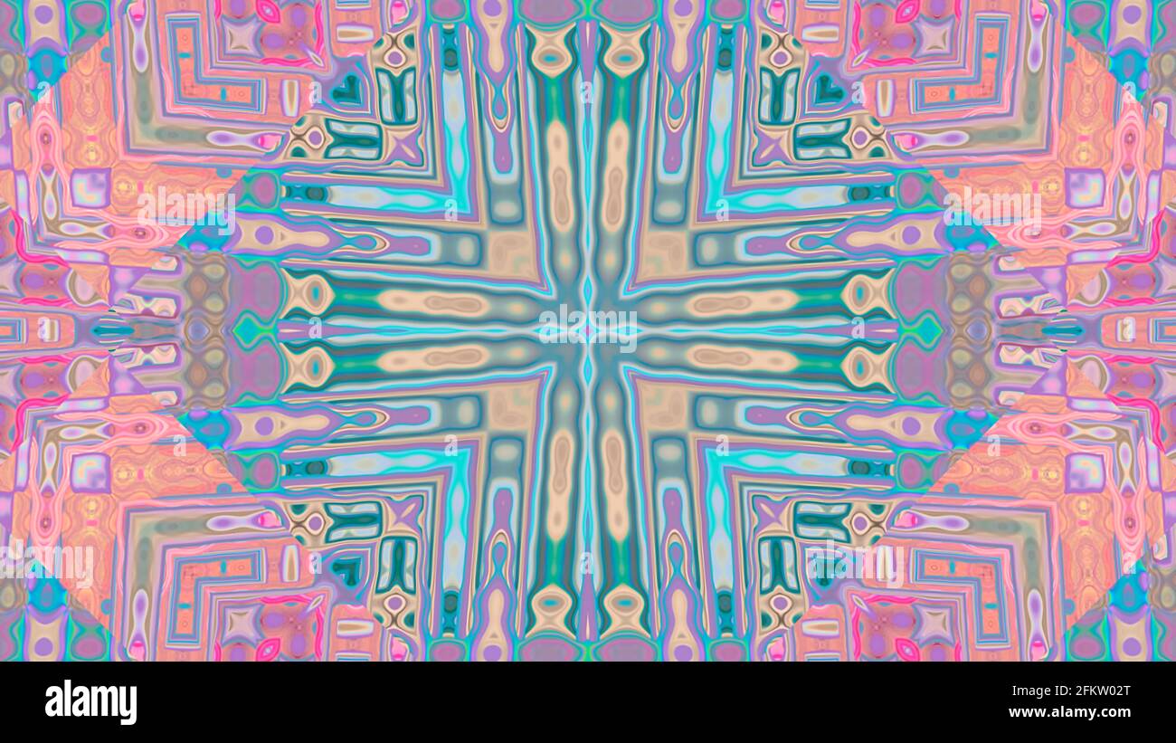 Abstract symmetrical multicolored patterned background. Stock Photo