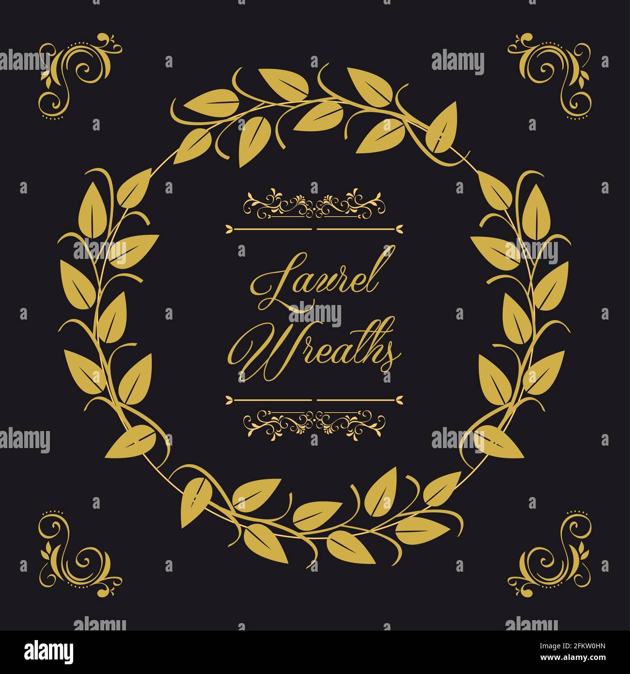 golden laurel wreath Stock Vector Image & Art - Alamy