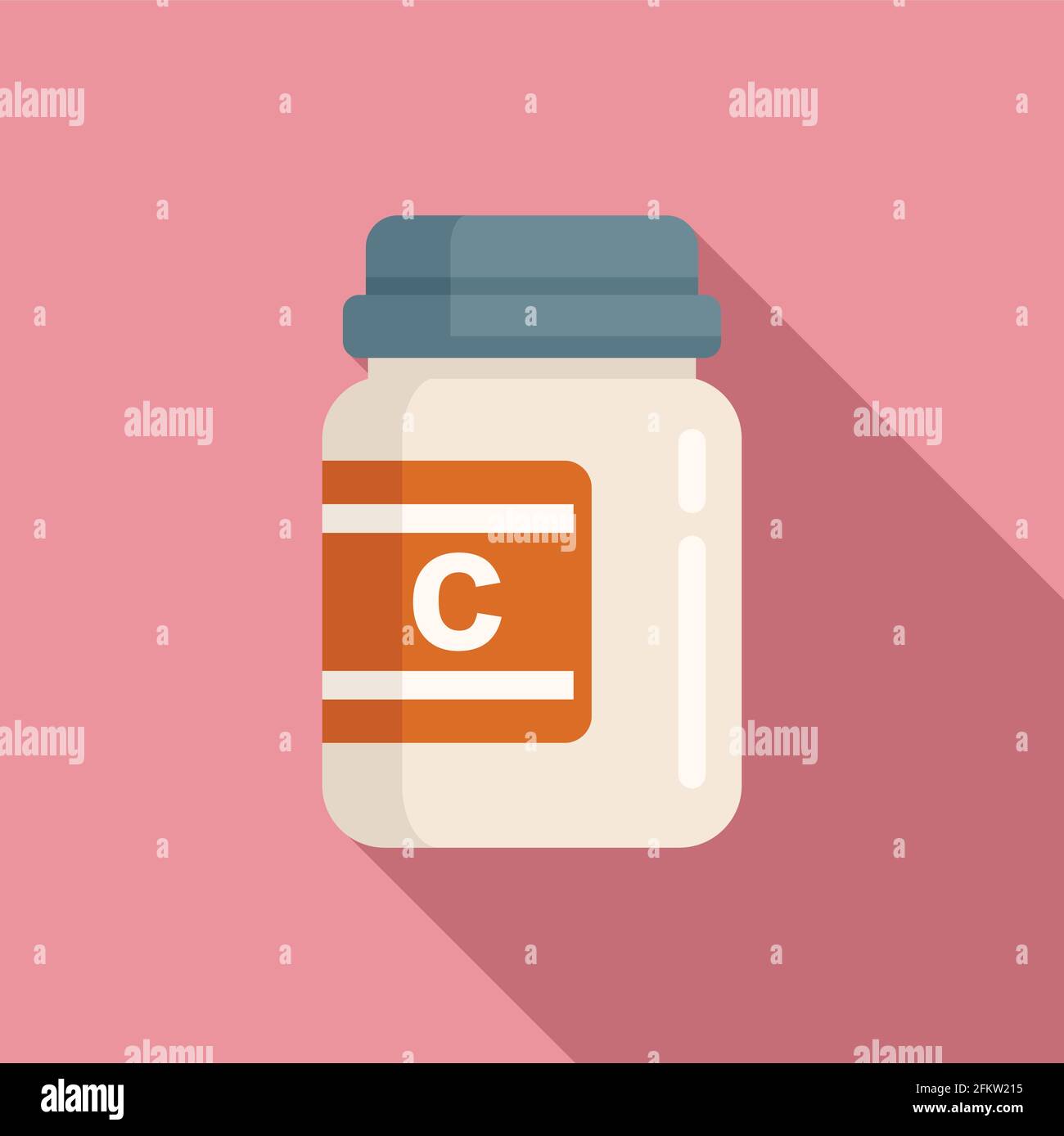 Vitamin jar icon, flat style Stock Vector