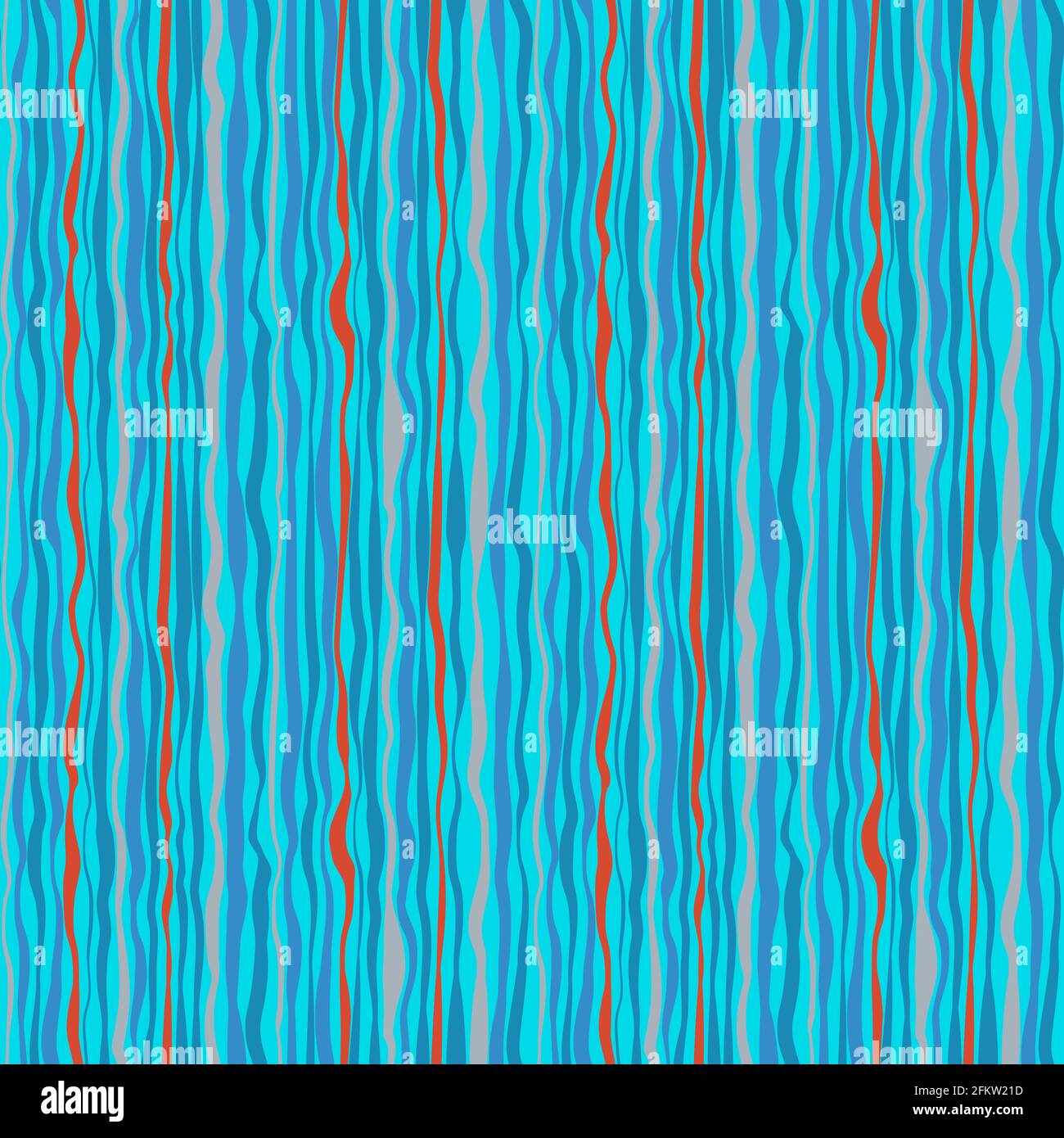 Curved vertical stripes on a blue background. Elegant seamless pattern with colorful abstract