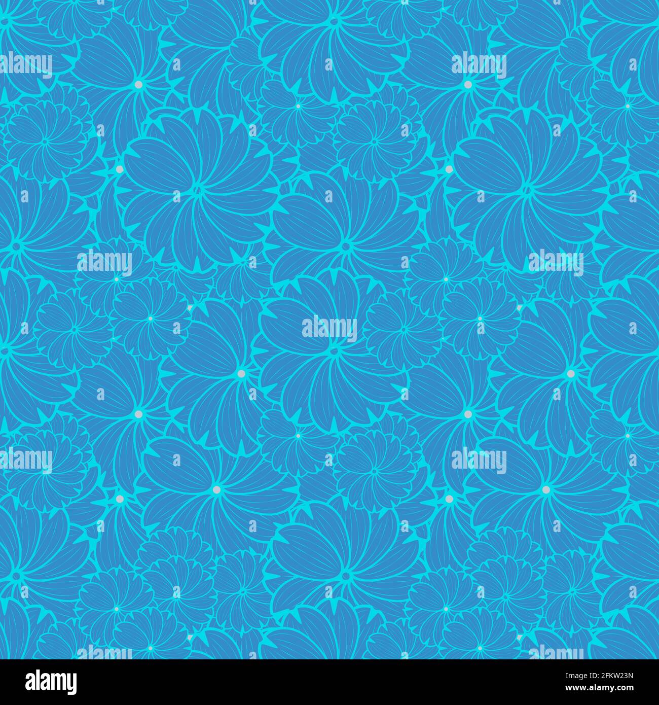 Floral seamless pattern in art Nouveau style. Dense cover with floral