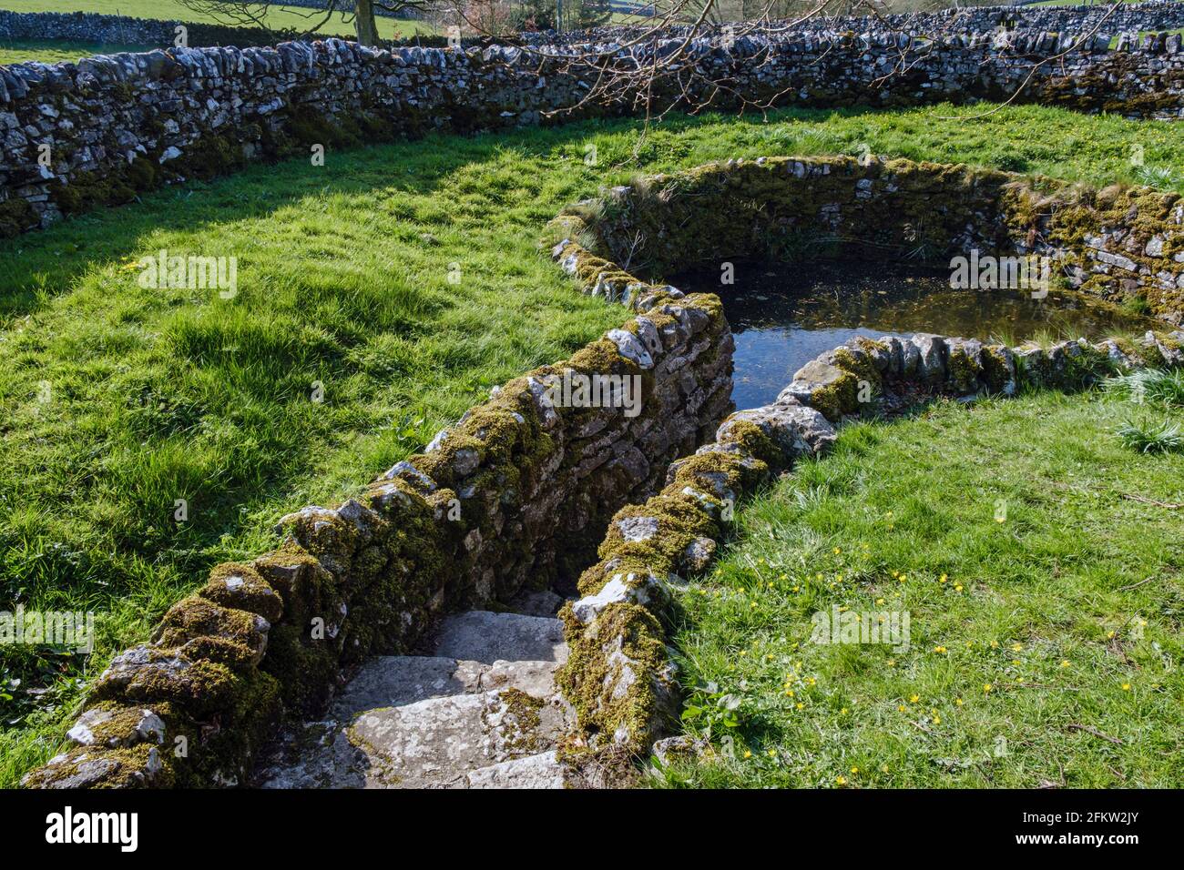 The Green Well, Alstonefield, Peak District National Park, Staffordshire. Stock Photo
