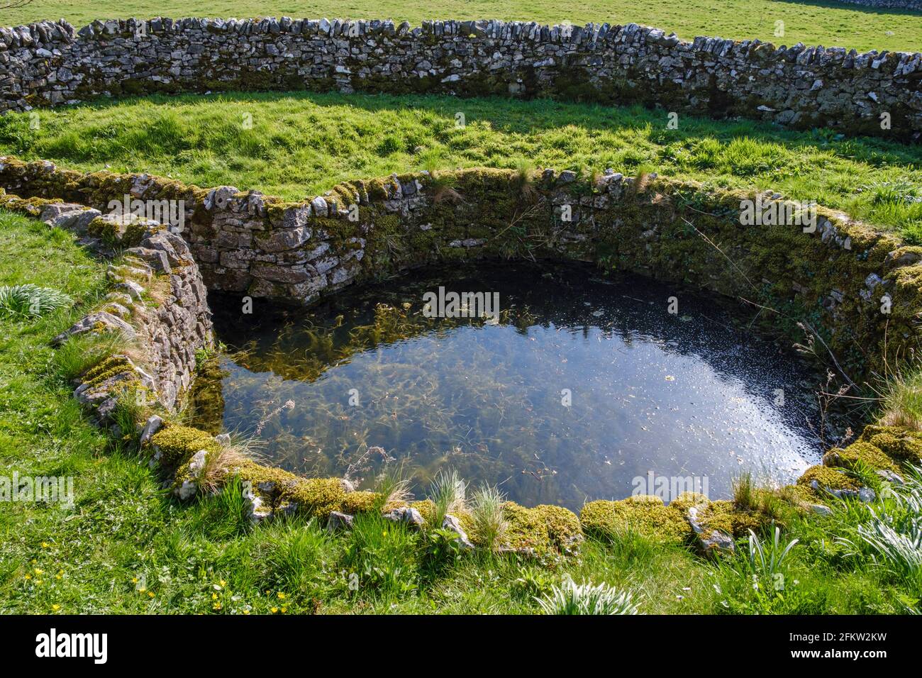 The Green Well, Alstonefield, Peak District National Park, Staffordshire. Stock Photo