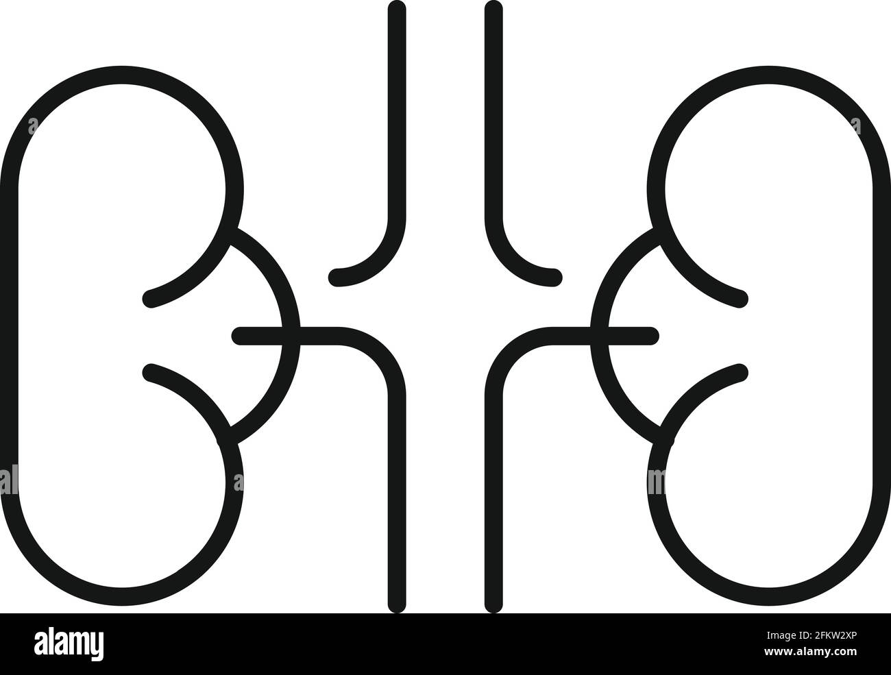 Hormones kidneys icon, outline style Stock Vector