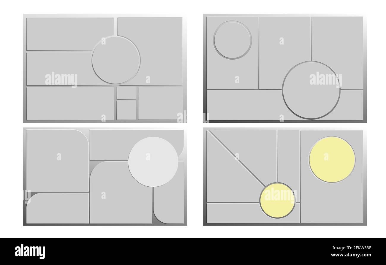 Set of mood boards, layouts, templates for creating presentations, whiteboards, collages ...