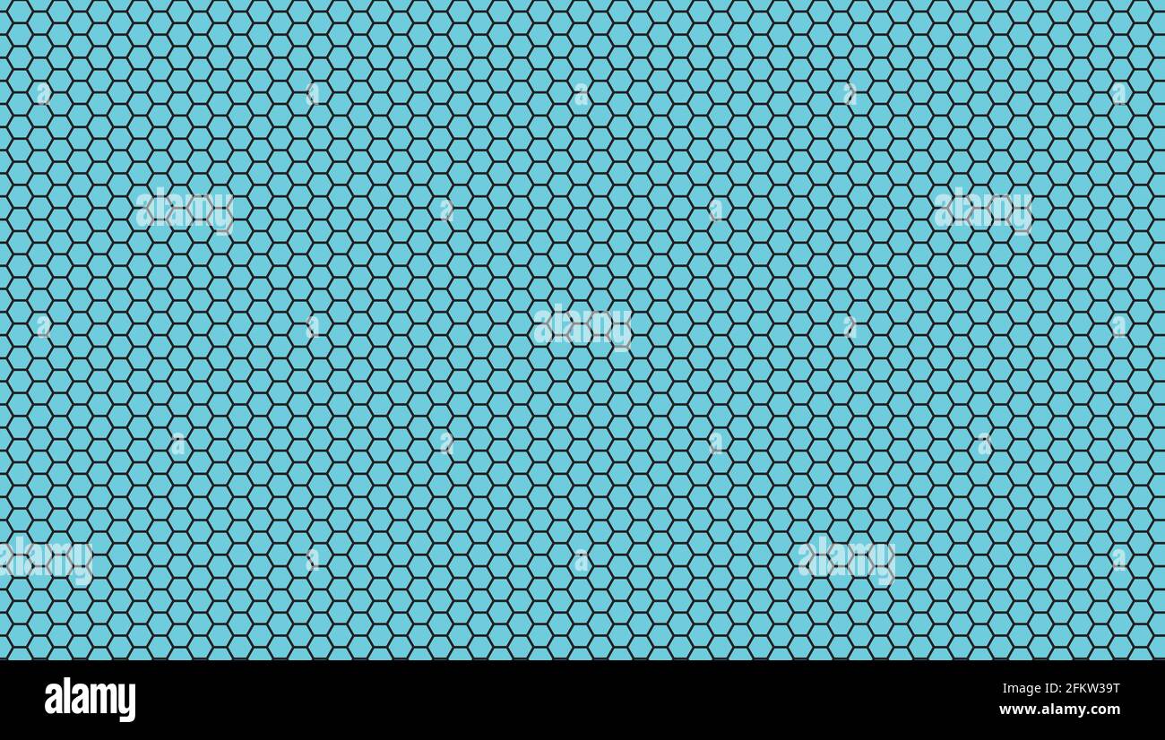Blue background and black hexagonal lines illustration Vector design Stock Vector