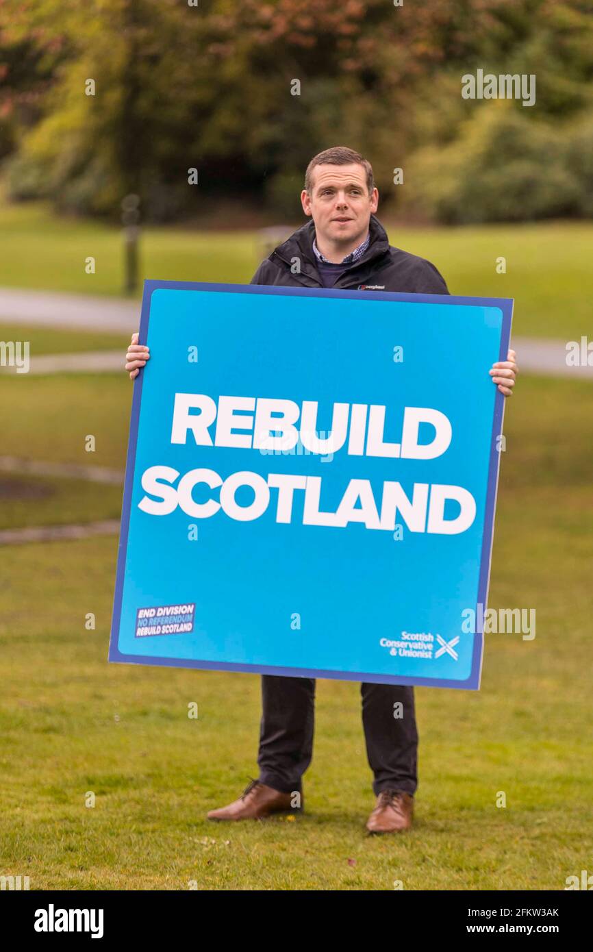 Musselburgh, United Kingdom. 04 May, 2021 Pictured: Scottish Conservatives leader, Douglas Ross in the final week of campaigning for the Scottish Parliamentary election. Credit: Rich Dyson/Alamy Live News Stock Photo