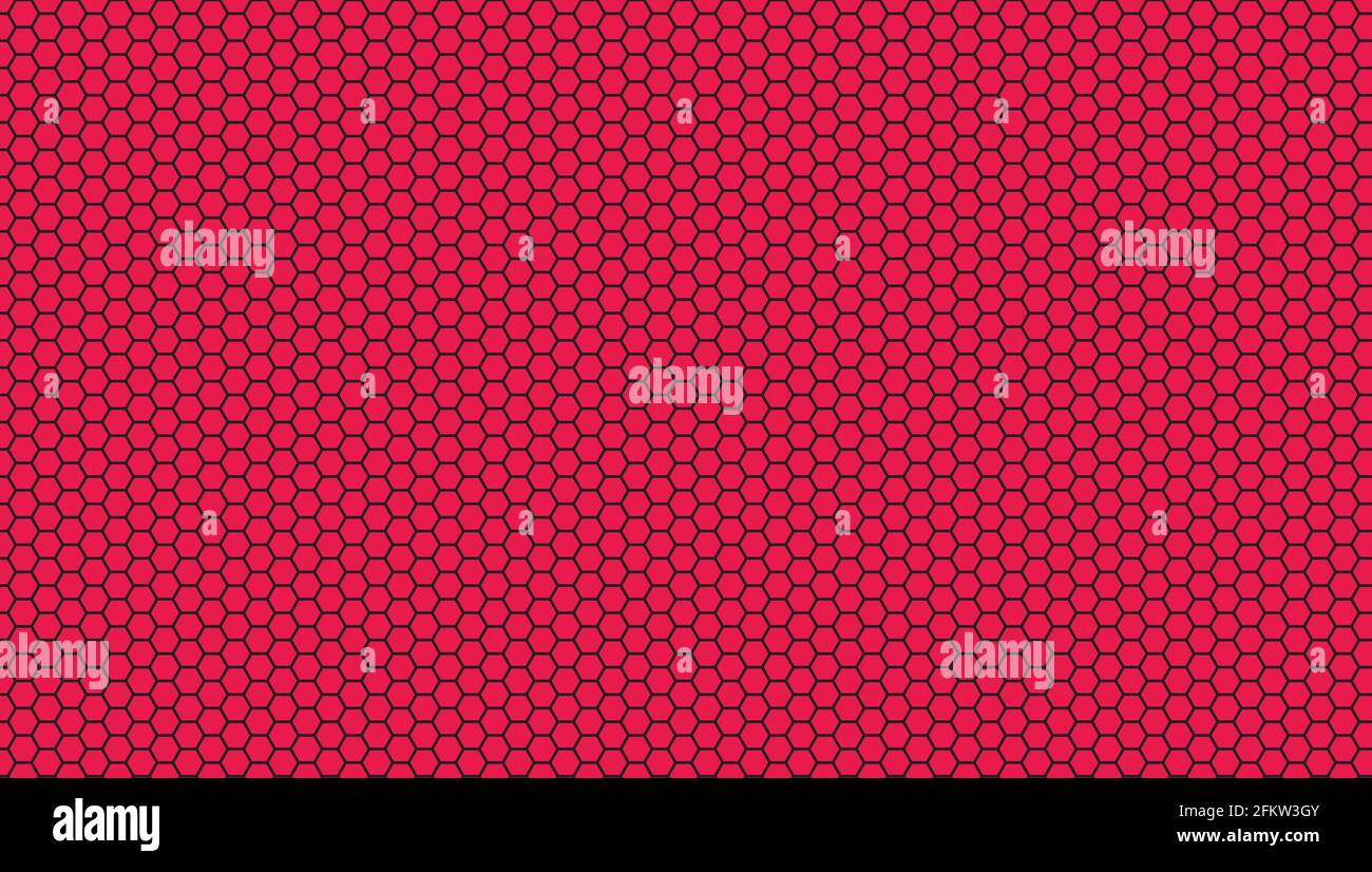 Pink background and black hexagonal lines Stock Vector
