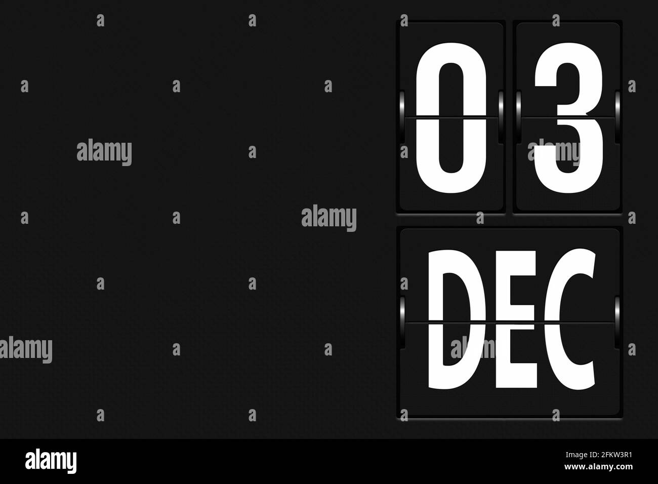 December 3rd. Day 3 of month, Calendar date. Calendar in the form of a ...