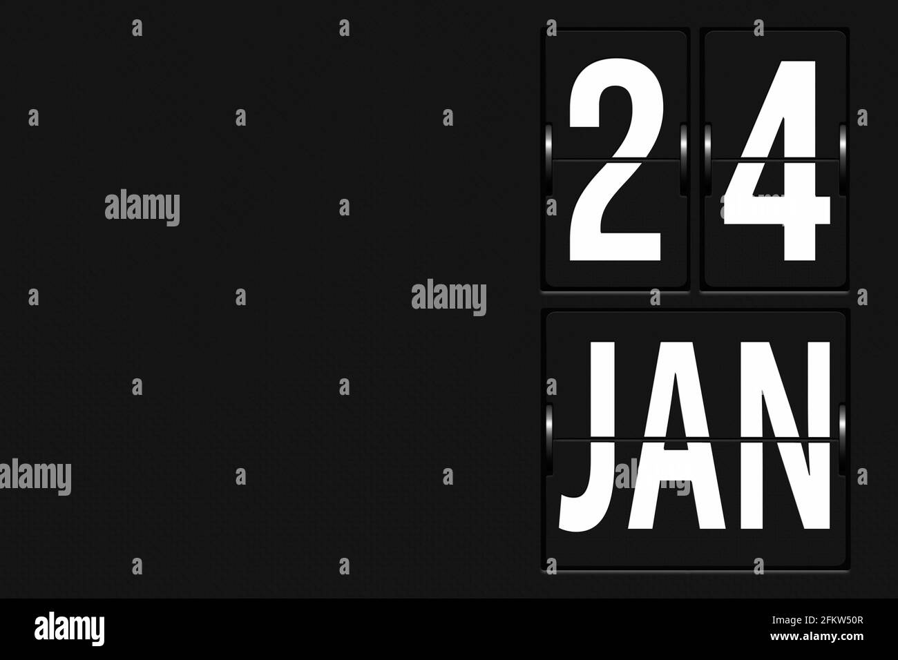 January 24th. Day 24 of month, Calendar date. Calendar in the form of a