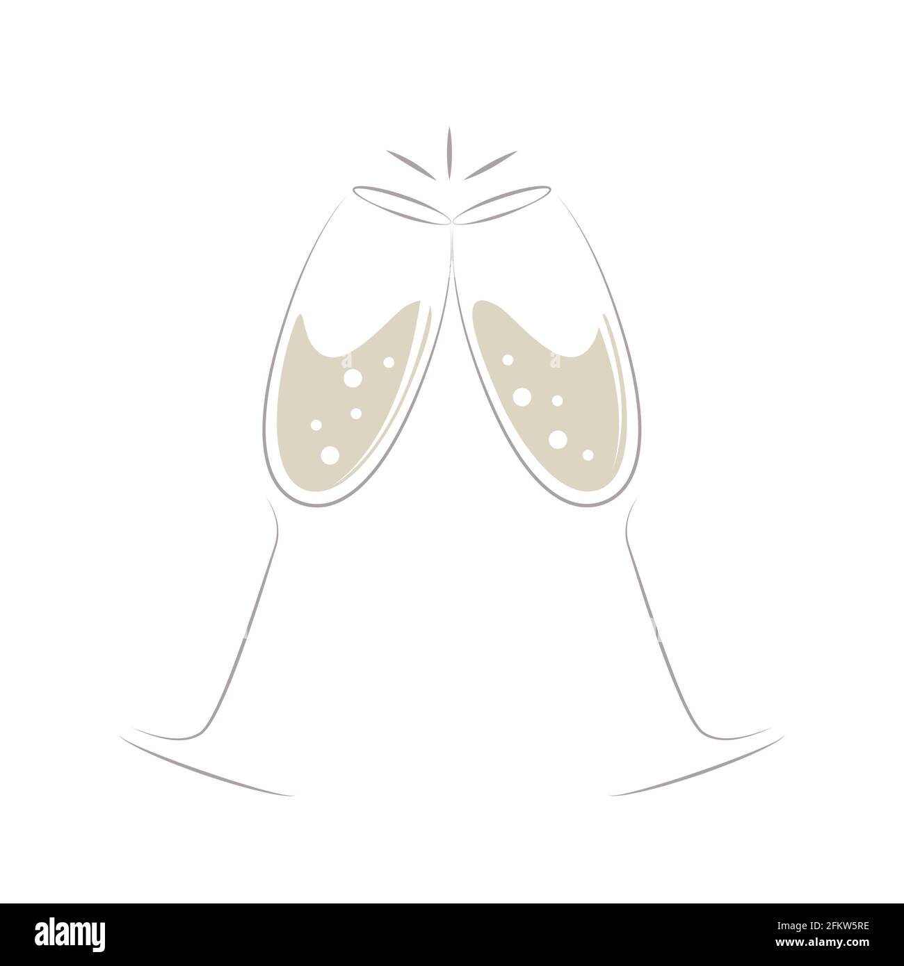 toasting with champagne celebration design on white Stock Vector