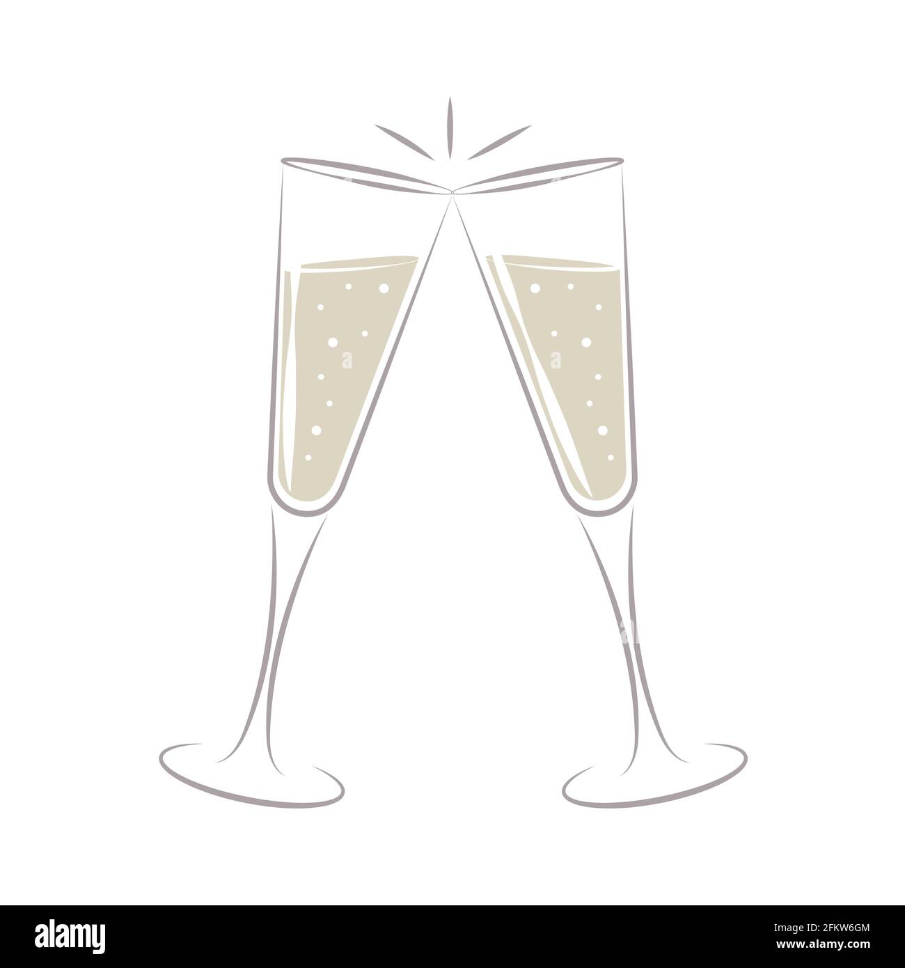 toasting with champagne celebration design on white Stock Vector