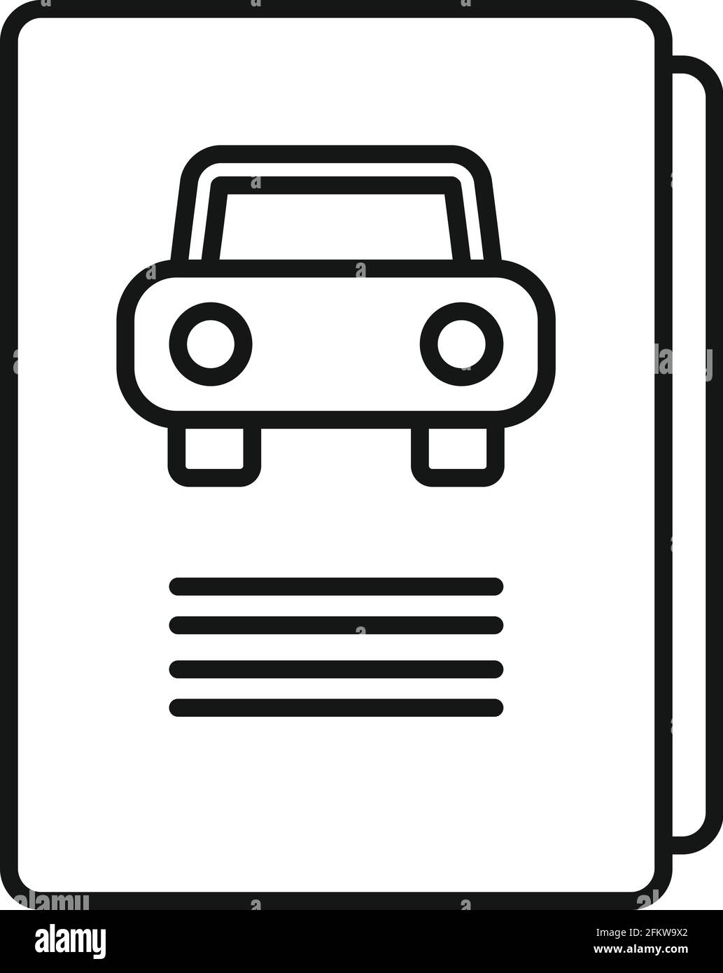 Driving school book icon, outline style Stock Vector