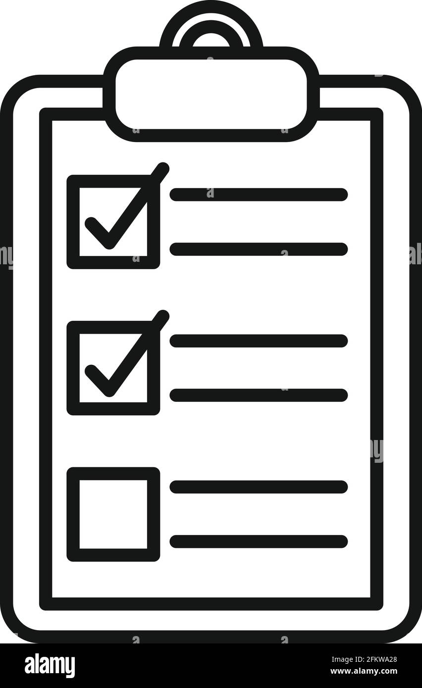 Driving school clipboard icon, outline style Stock Vector
