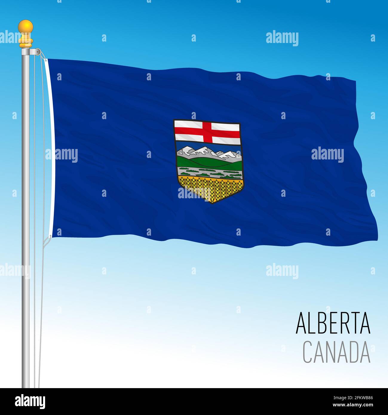 Alberta territorial and regional flag, Canada, north american country, vector illustration Stock Vector