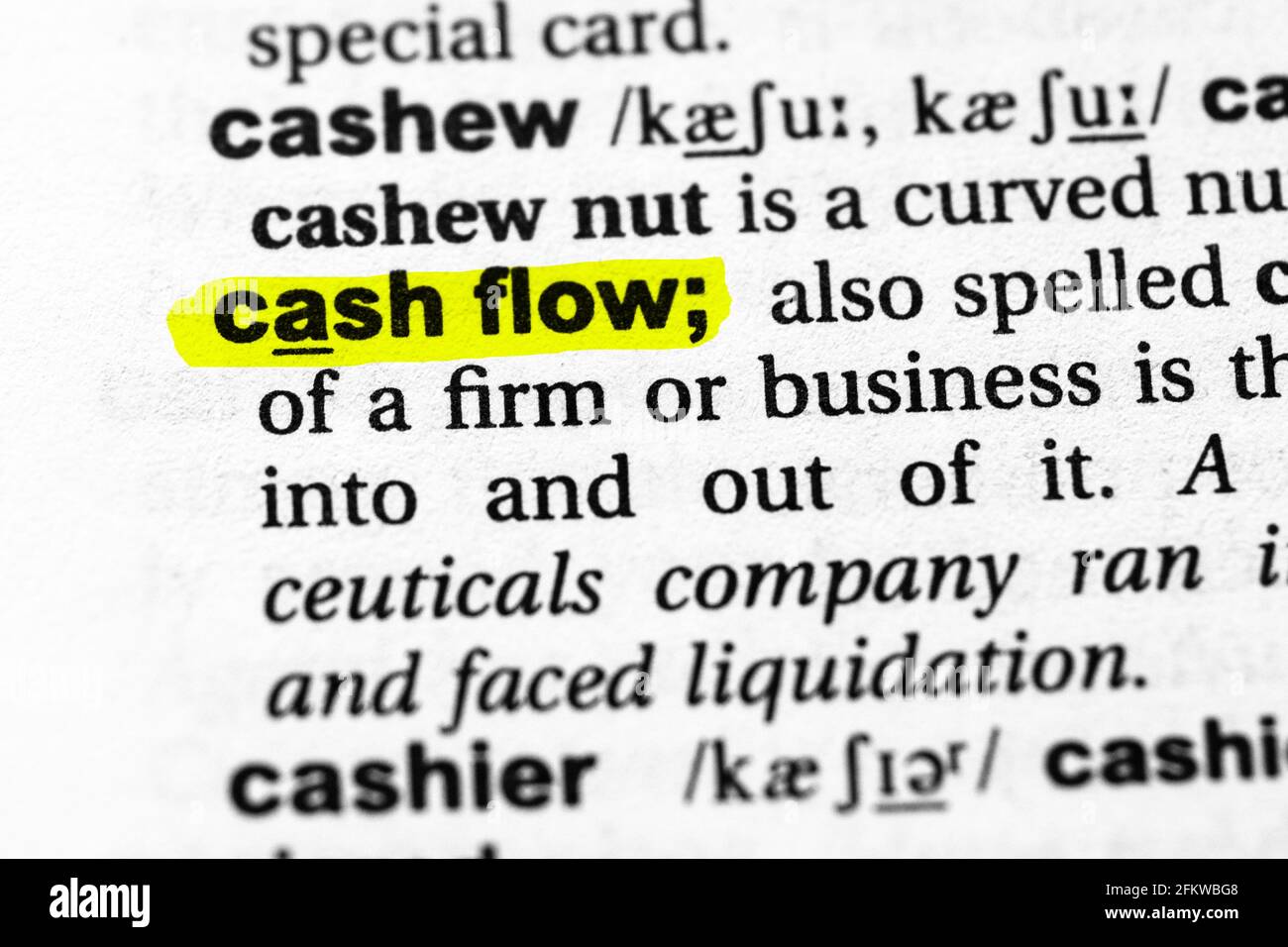 highlighted-word-cash-flow-concept-and-meaning-stock-photo-alamy