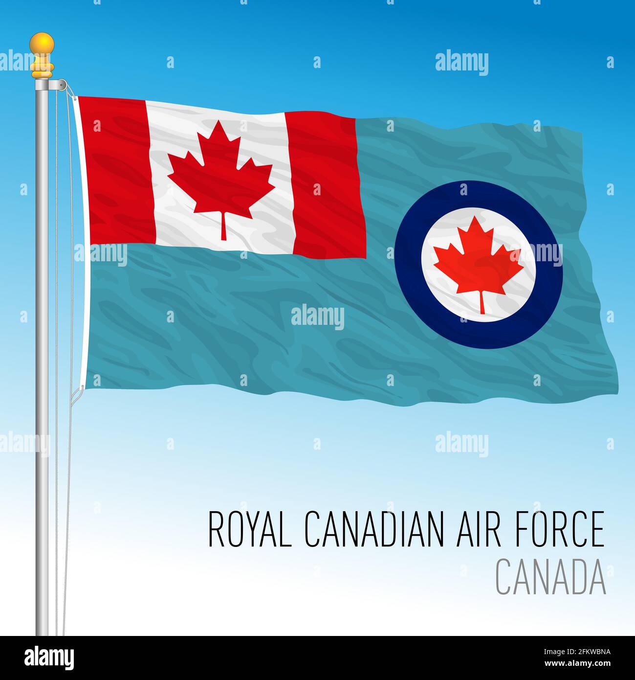 Royal Canadian Air Force flag, Canada, north america, vector illustration Stock Vector