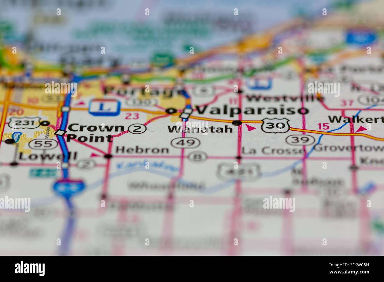Wanatah map hires stock photography and images Alamy