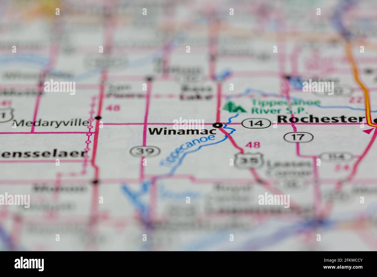 Winamac on a map hires stock photography and images Alamy