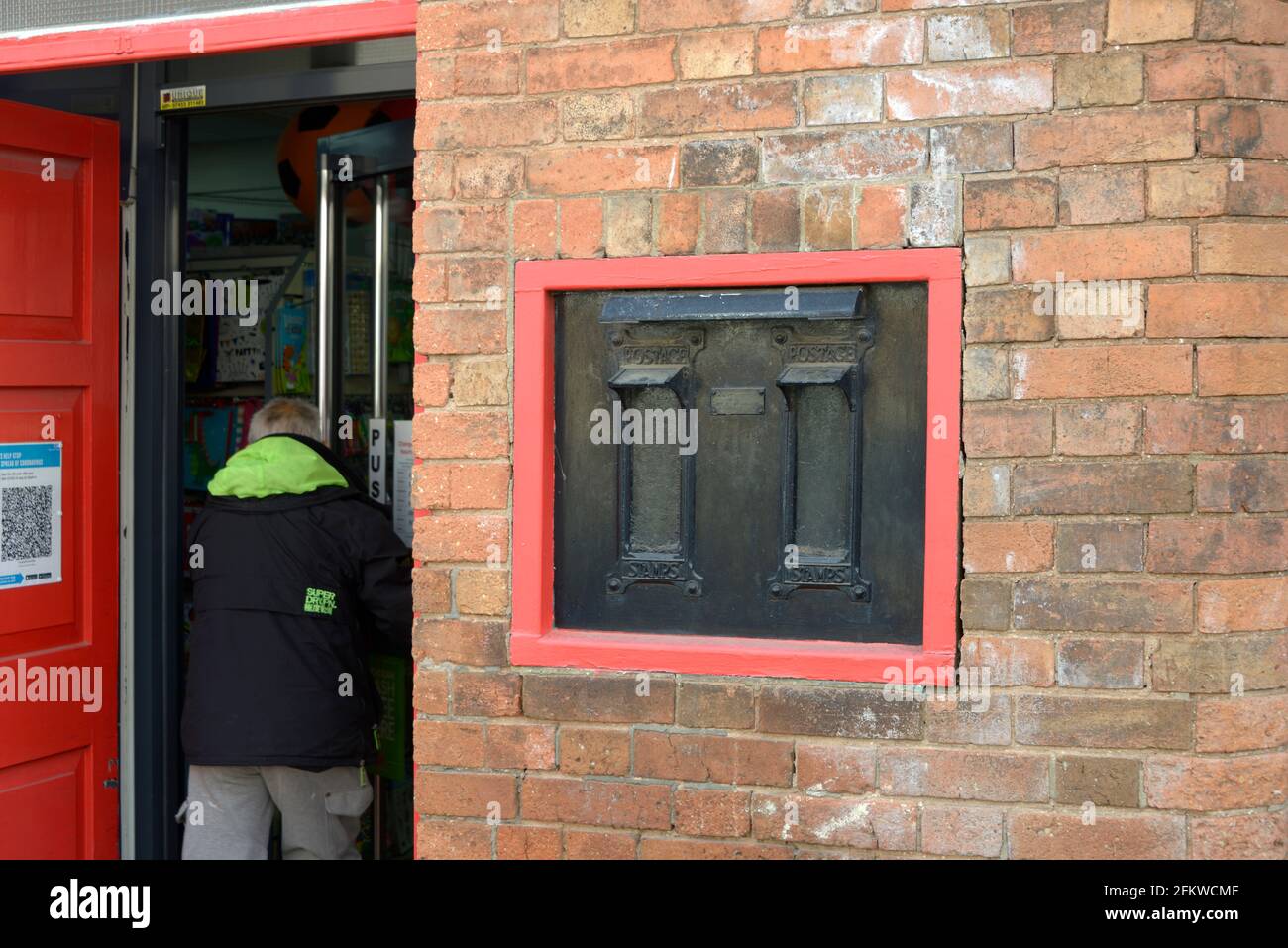Decommissioned stamp dispensers outside Post Office. Stock Photo