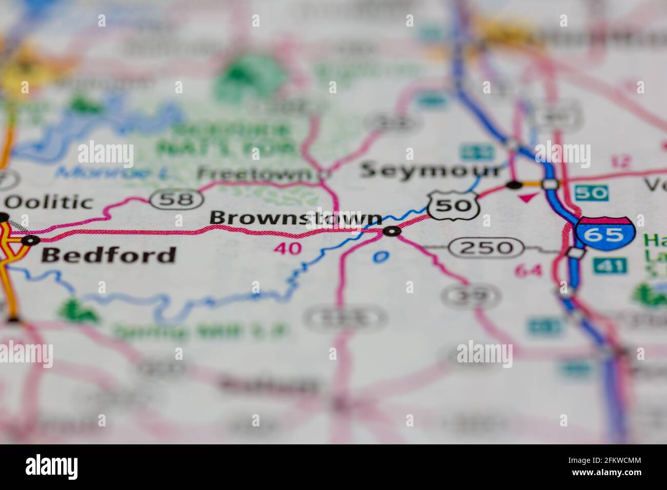 Brownstown on a map hires stock photography and images Alamy