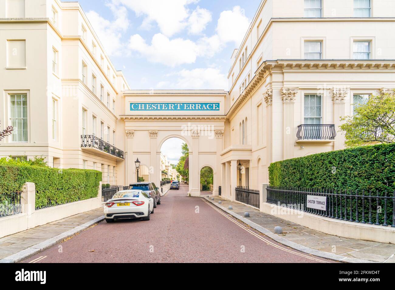 July 2020. London. Chester Terrace architecture in Regents park in London, England Stock Photo