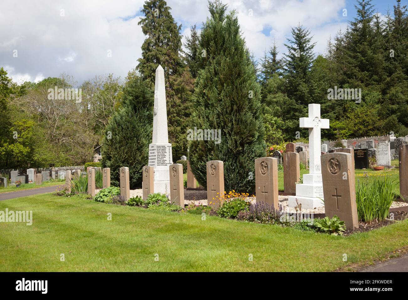 Memorial to the men of the submarine K13 disaster, Faslane Cemetery, Scotland Stock Photo