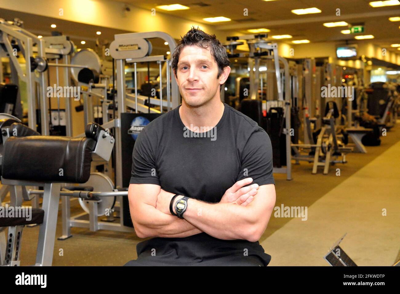 NIGEL WRIGHT PERSONAL TRAINER AT THE REEBOK SPORTS CLUB AT CANARY WHARF AND  COACH OF THE BARROW RAIDES RUGBY LEAUGE CLUB. 3/5/2011. PICTURE DAVID  ASHDOWN Stock Photo - Alamy