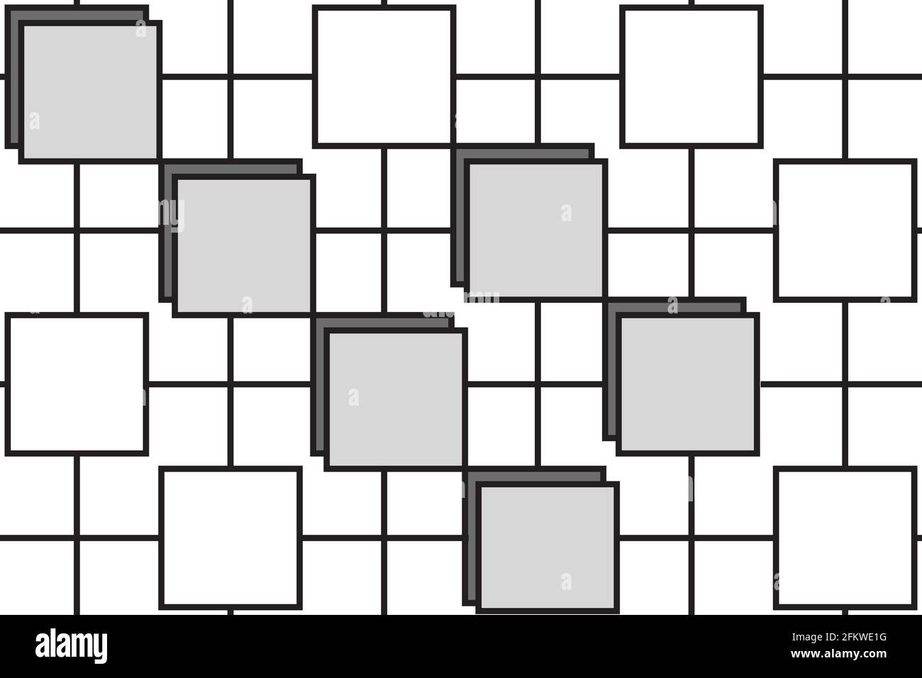 Black Stone Square Tile Isolated At White Background Stock Photo